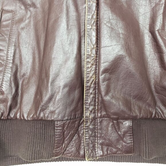 Saddlery Cooper Collection Mens Brown Leather Removable Lined Jacket Sz L 44 VTG - Picture 8 of 16